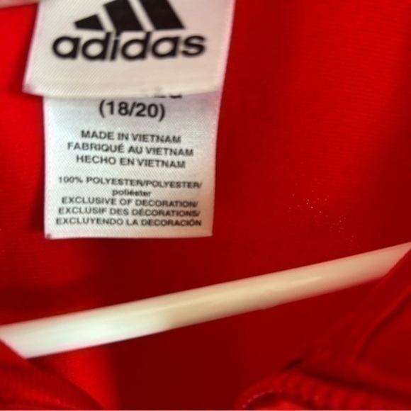 💋Adidas red white track zip jacket 🧥 18/20 juniors girls - Picture 7 of 7